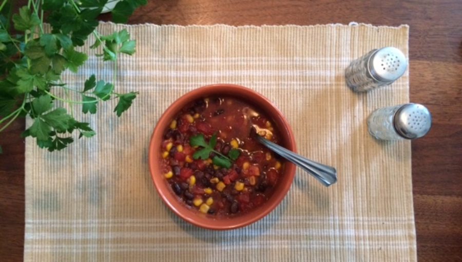 Vegan, Simple Southwest Soup – Chickpea and Bean