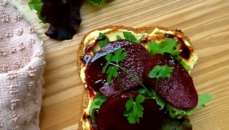 Beet and Baby Greens Sandwich