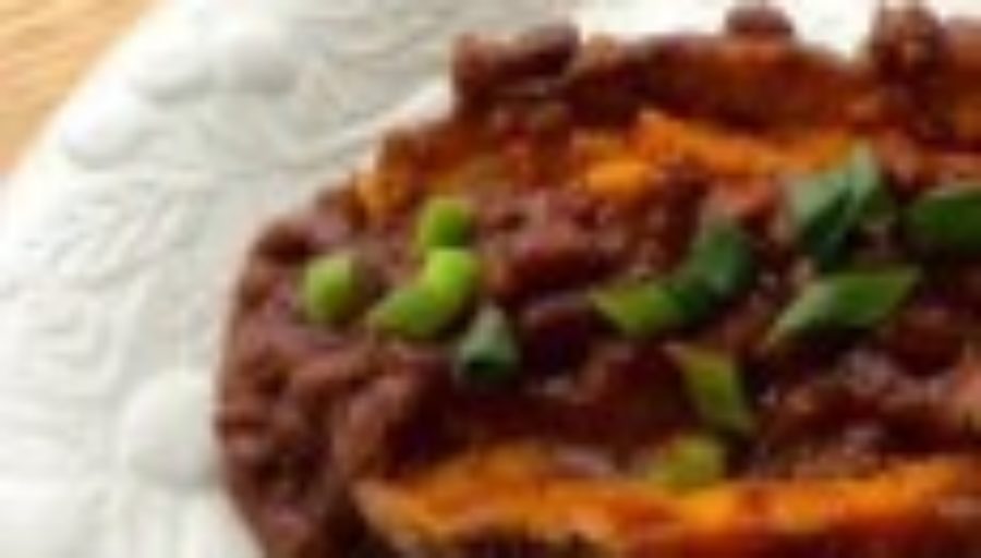 Sweet Potato with Black Bean Chili