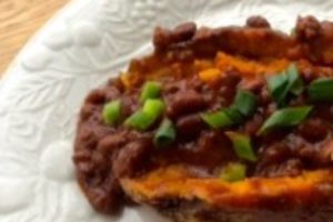 Sweet Potato with Black Bean Chili