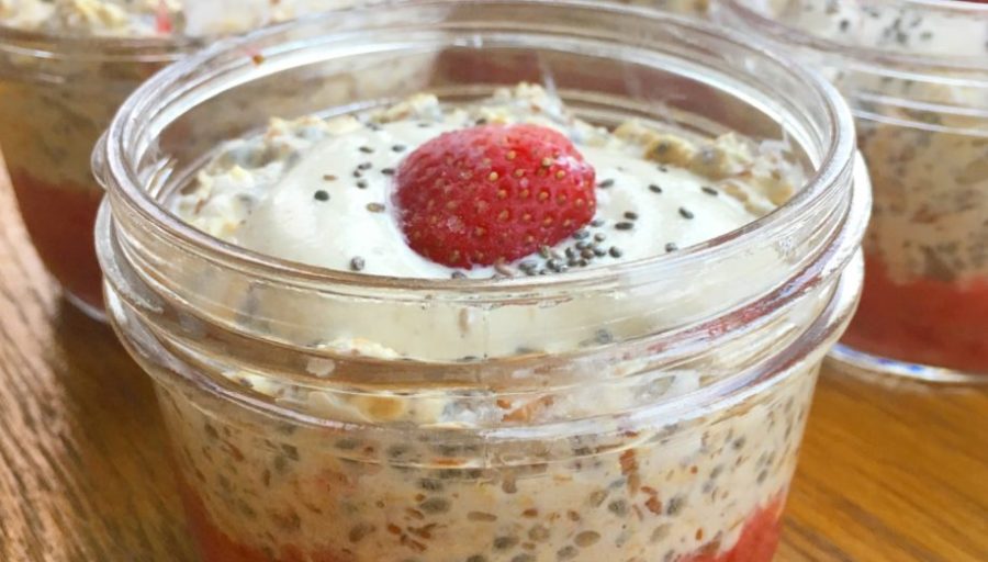 Strawberries & Cream Overnight Oats